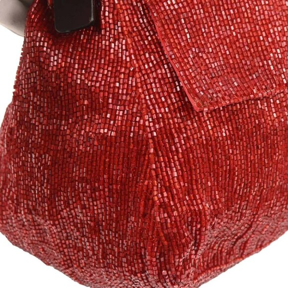 Fendi Red Beaded Mamma Baguette Handbag - Picture 4 of 10